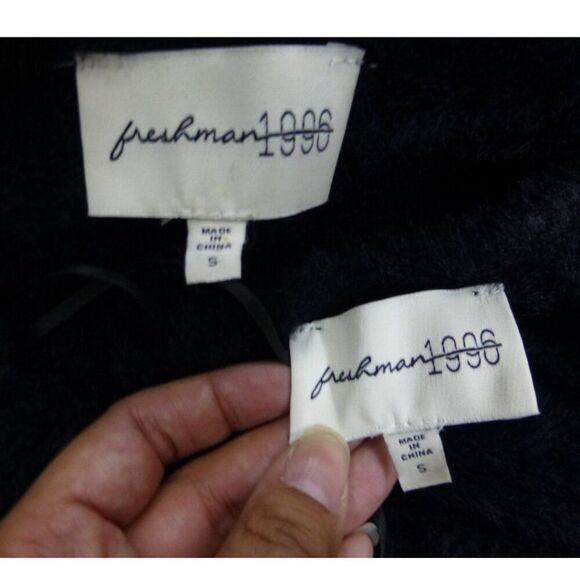 NWOT Freshman 1996 2-Piece Set, Ribbed, and Fuzzy Black Dress with Cardigan - Picture 2 of 13